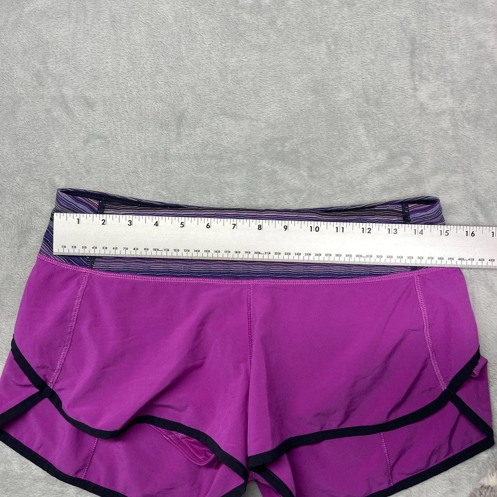 Lululemon Shorts Women 6 Purple Space Dye Waistband Lined Athletic Speed Running